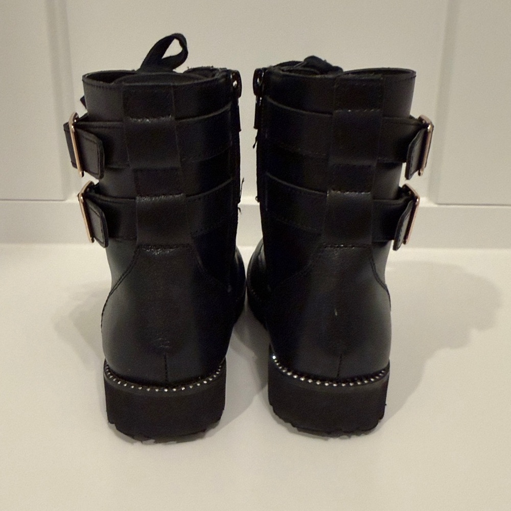 Kurt Geiger Black & Blingy Moto Boots| 12M Girls - Picture 4 of 9